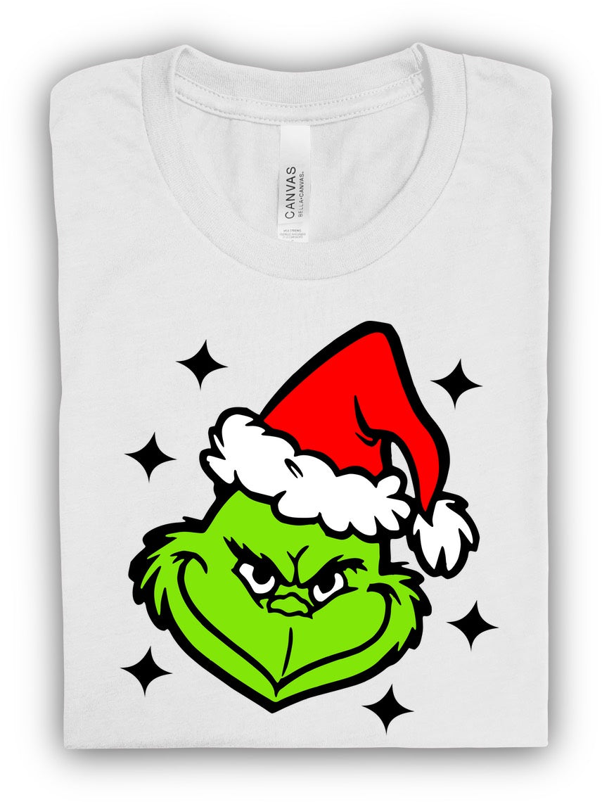 Christmas Grinch Face DTF Transfer